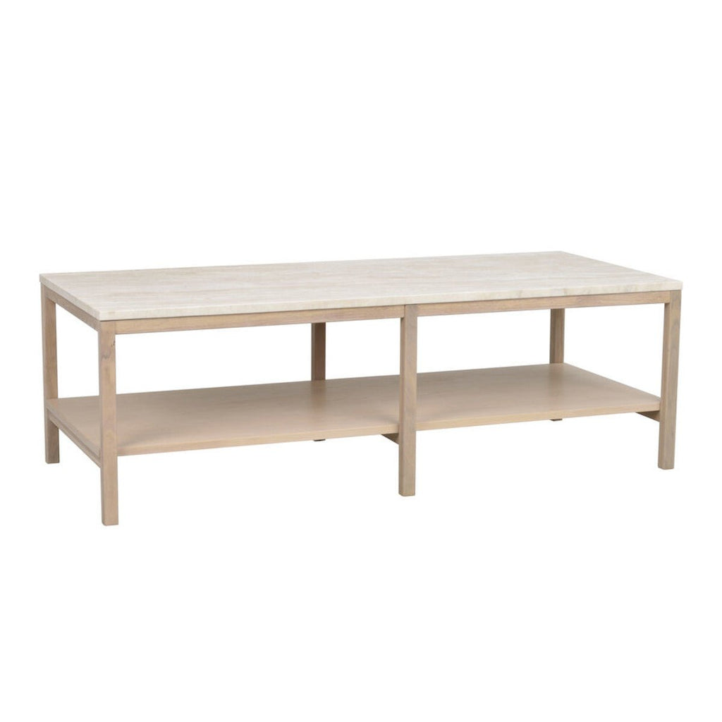 Orwel Soffbord Beige Travertin/Vitpigmenterad Ek 140 | Rowico Home | 7340126556146 | 120902 | Maessing Interiör