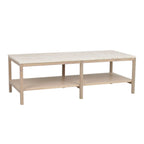Orwel Soffbord Beige Travertin/Vitpigmenterad Ek 140 | Rowico Home | 7340126556146 | 120902 | Maessing Interiör