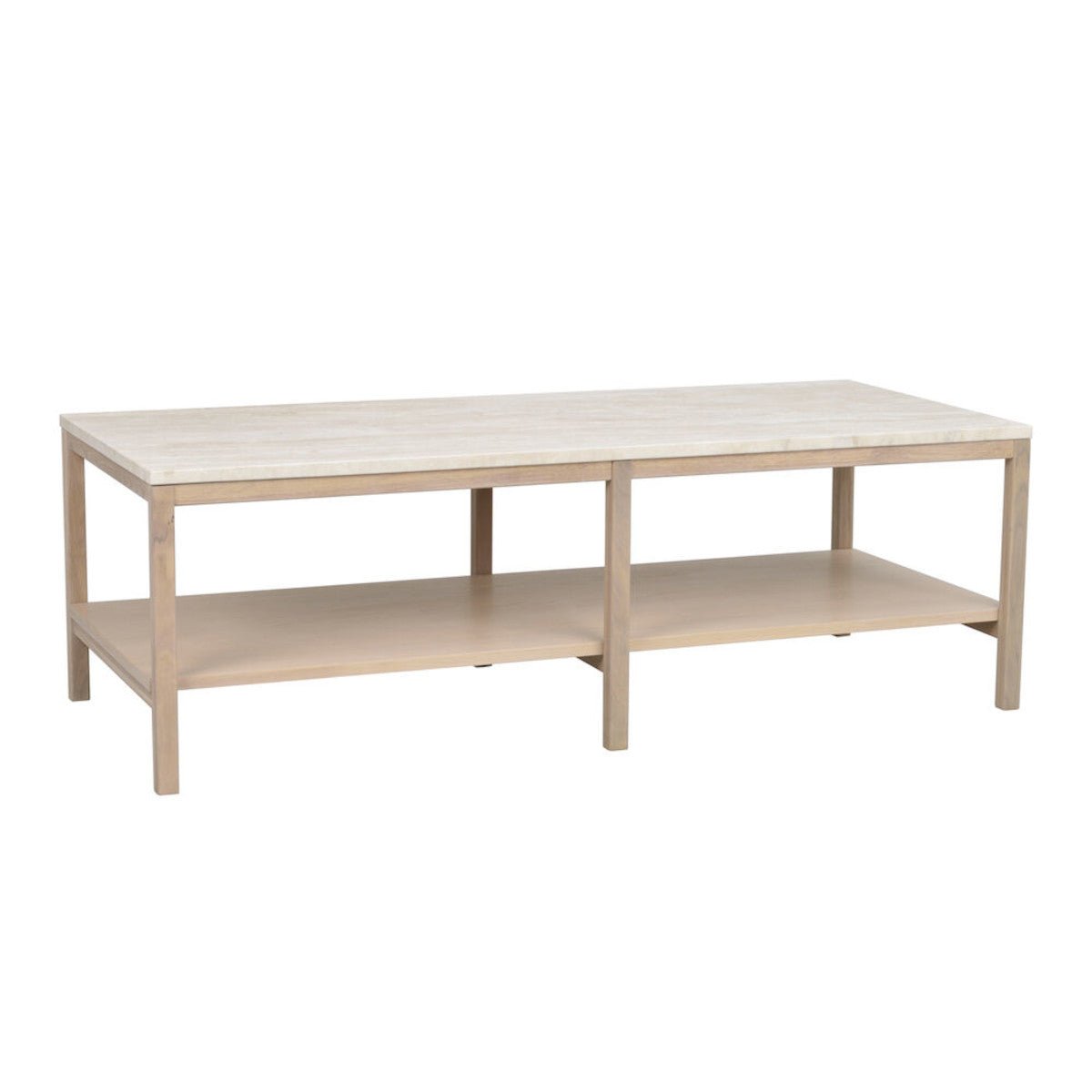 Orwel Soffbord Beige Travertin/Vitpigmenterad Ek 140 | Rowico Home | 7340126556146 | 120902 | Maessing Interiör