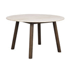 Taransay Matbord Beige Travertin/Brun Ek Ø125 | Rowico Home | 7340126555828 | 120831 | Maessing Interiör