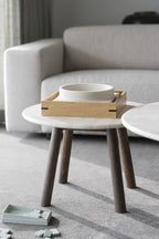 Taransay Soffbord Beige Travertin/Brun Ek Ø60 | Rowico Home | 7340126555958 | 120848 | Maessing Interiör