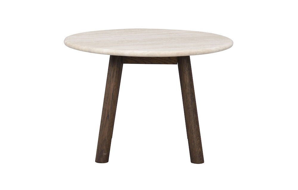 Taransay Soffbord Beige Travertin/Brun Ek Ø60 | Rowico Home | 7340126555958 | 120848 | Maessing Interiör