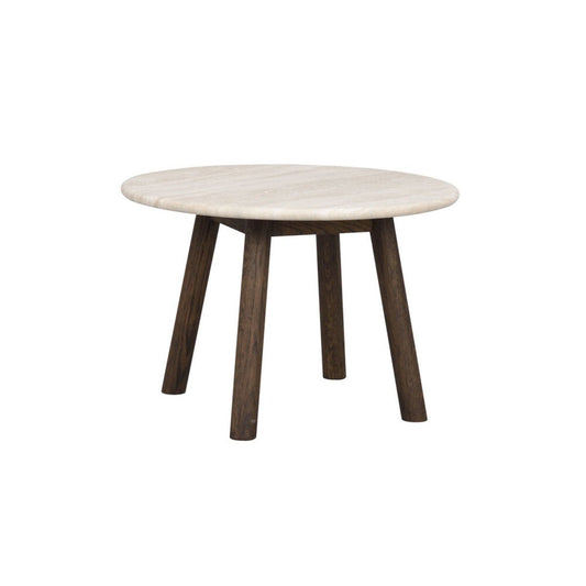 Taransay Soffbord Beige Travertin/Brun Ek Ø60 | Rowico Home | 7340126555958 | 120848 | Maessing Interiör