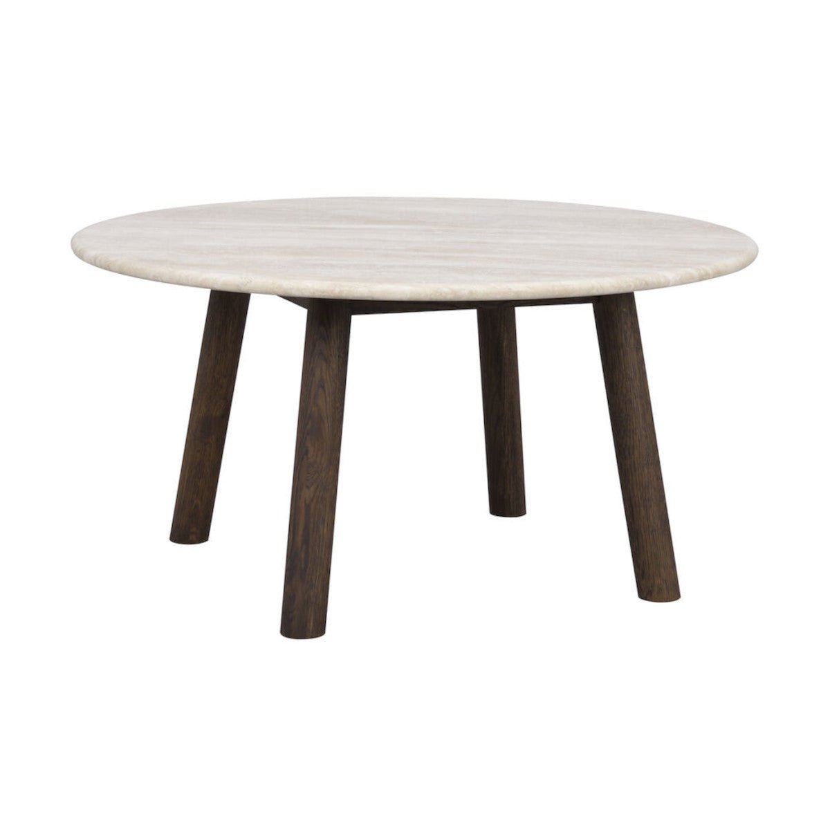 Taransay Soffbord Beige Travertin/Brun Ek Ø90 | Rowico Home | 7340126555934 | 120845 | Maessing Interiör