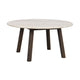 Taransay Soffbord Beige Travertin/Brun Ek Ø90