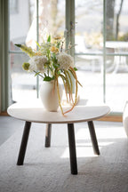 Taransay Soffbord Beige Travertin/Brun Ek Ø90 | Rowico Home | 7340126555934 | 120845 | Maessing Interiör
