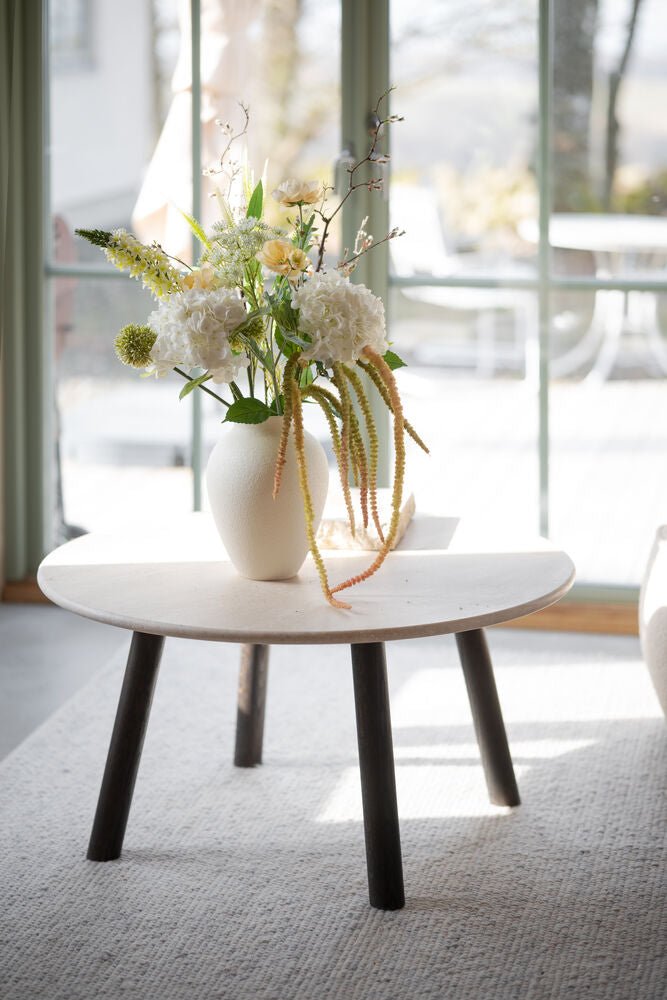 Taransay Soffbord Beige Travertin/Brun Ek Ø90 | Rowico Home | 7340126555934 | 120845 | Maessing Interiör