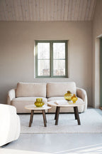 Taransay Soffbord Beige Travertin/Brun Ek Ø90 | Rowico Home | 7340126555934 | 120845 | Maessing Interiör