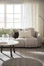 Taransay Soffbord Beige Travertin/Brun Ek Ø90 | Rowico Home | 7340126555934 | 120845 | Maessing Interiör