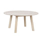 Taransay Soffbord Beige Travertin/Vitpigmenterad Ek Ø90 | Rowico Home | 7340126555927 | 120844 | Maessing Interiör