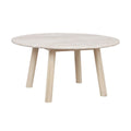 Taransay Soffbord Beige Travertin/Vitpigmenterad Ek Ø90 | Rowico Home | 7340126555927 | 120844 | Maessing Interiör