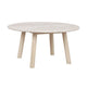 Taransay Soffbord Beige Travertin/Vitpigmenterad Ek Ø90