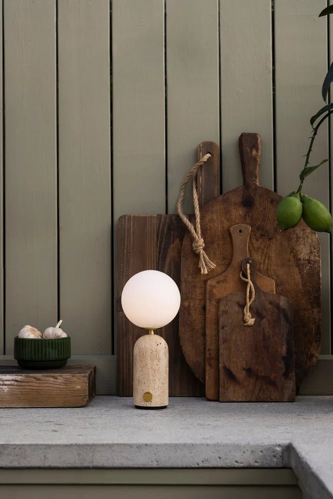 Torrano Portabel Bordslampa Travertin/Beige | Globen Lighting | 7319435805023 | 580502 | Maessing Interiör