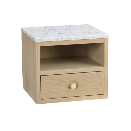Whitmore Väggskåp/Sängbord Vitpigmenterad Ek/Vit Marmor | Rowico Home | 7340126556832 | 120768 | Maessing Interiör