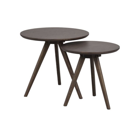 Yumi Satsbord Brun Ek Ø50+Ø40 | Rowico Home | 7340126565384 | 119215 | Maessing Interiör