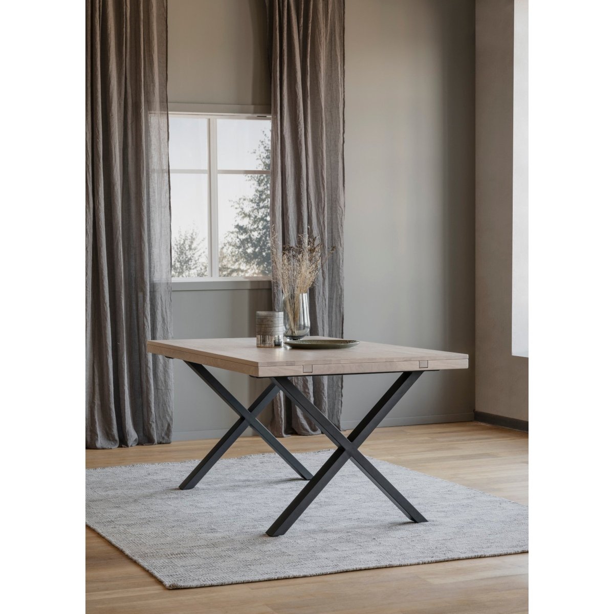 Brooklyn Matbord Vitpigmenterad/Svarta X - ben 170 | Rowico Home | 7340126547236 | 119838 | Maessing Interiör