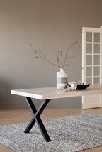 Brooklyn Matbord Vitpigmenterad/Svarta X - ben 170 | Rowico Home | 7340126547236 | 119838 | Maessing Interiör