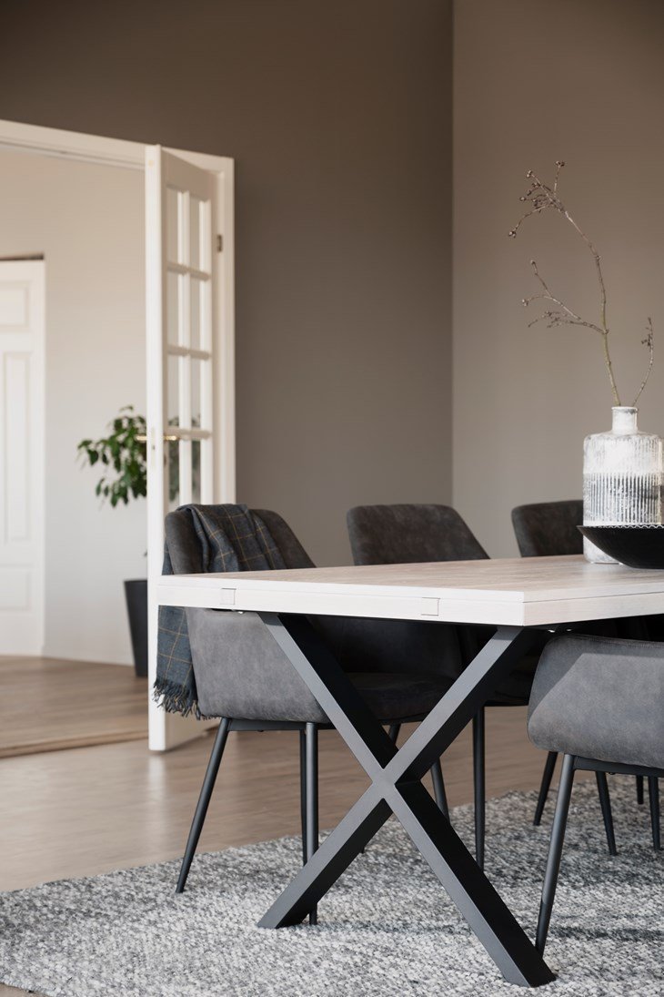Brooklyn Matbord Vitpigmenterad/Svarta X - ben 220 | Rowico Home | 7340126545553 | 119825 | Maessing Interiör