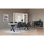 Brooklyn Matbord Vitpigmenterad/Svarta X - ben 220 | Rowico Home | 7340126545553 | 119825 | Maessing Interiör